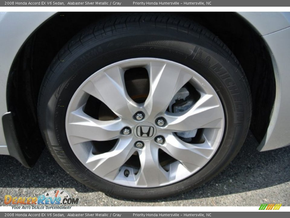 2008 Honda Accord EX V6 Sedan Alabaster Silver Metallic / Gray Photo #23