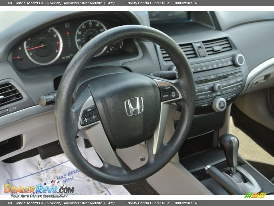 2008 Honda Accord EX V6 Sedan Alabaster Silver Metallic / Gray Photo #25