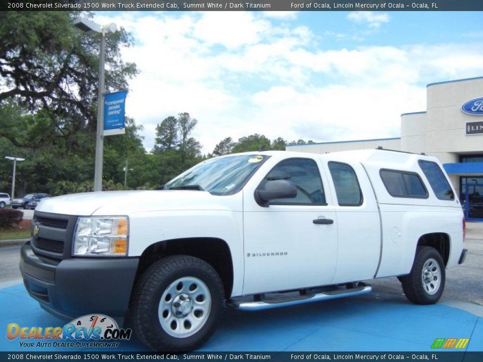2008 Chevrolet Silverado 1500 Work Truck Extended Cab Summit White / Dark Titanium Photo #1