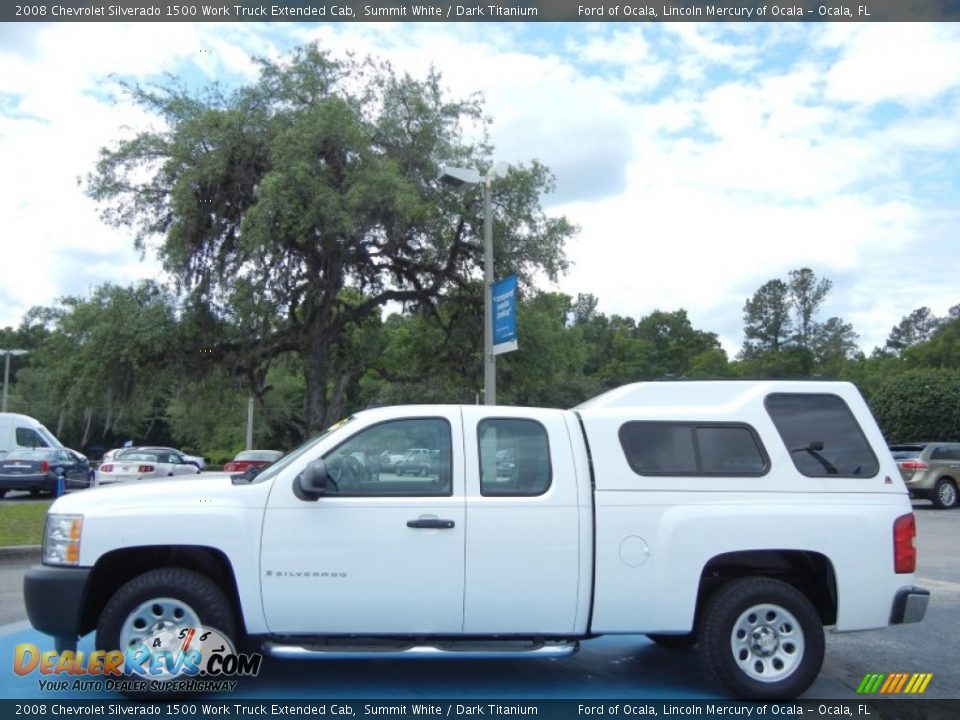 2008 Chevrolet Silverado 1500 Work Truck Extended Cab Summit White / Dark Titanium Photo #2