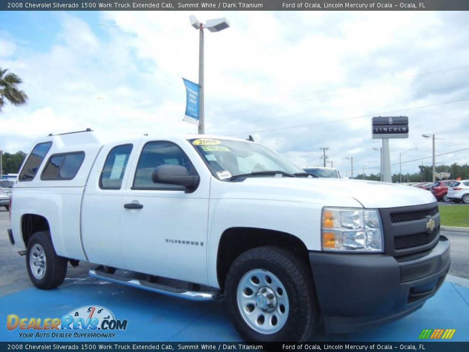 2008 Chevrolet Silverado 1500 Work Truck Extended Cab Summit White / Dark Titanium Photo #7