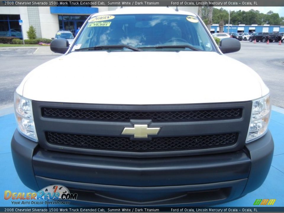 2008 Chevrolet Silverado 1500 Work Truck Extended Cab Summit White / Dark Titanium Photo #8