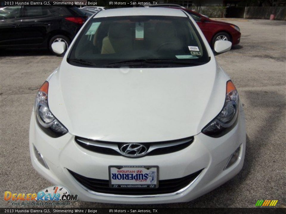 2013 Hyundai Elantra GLS Shimmering White / Beige Photo #1