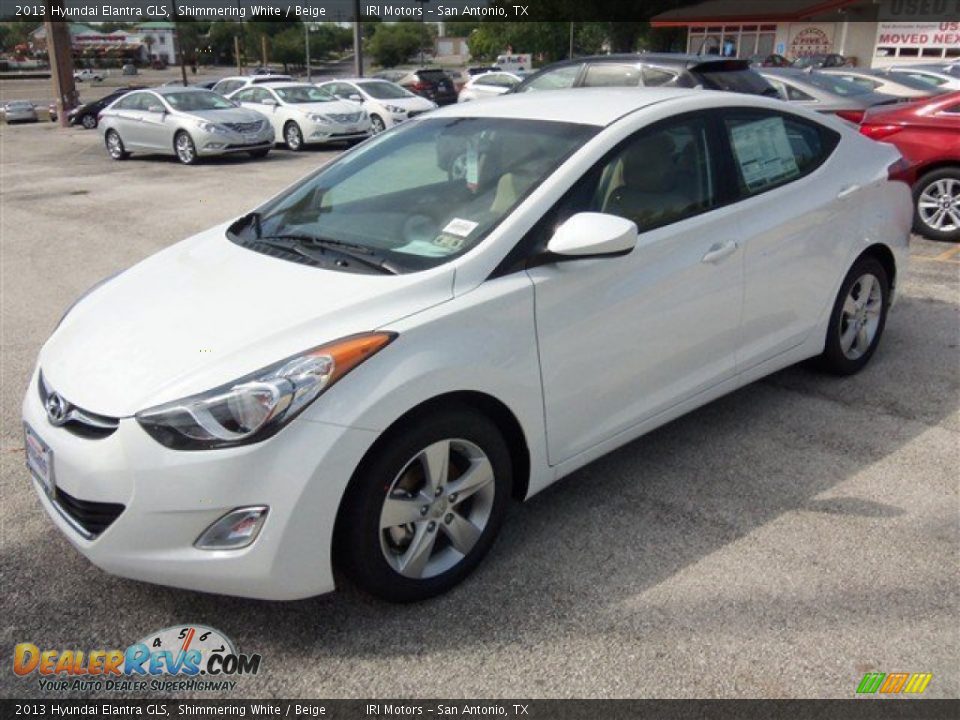 2013 Hyundai Elantra GLS Shimmering White / Beige Photo #2