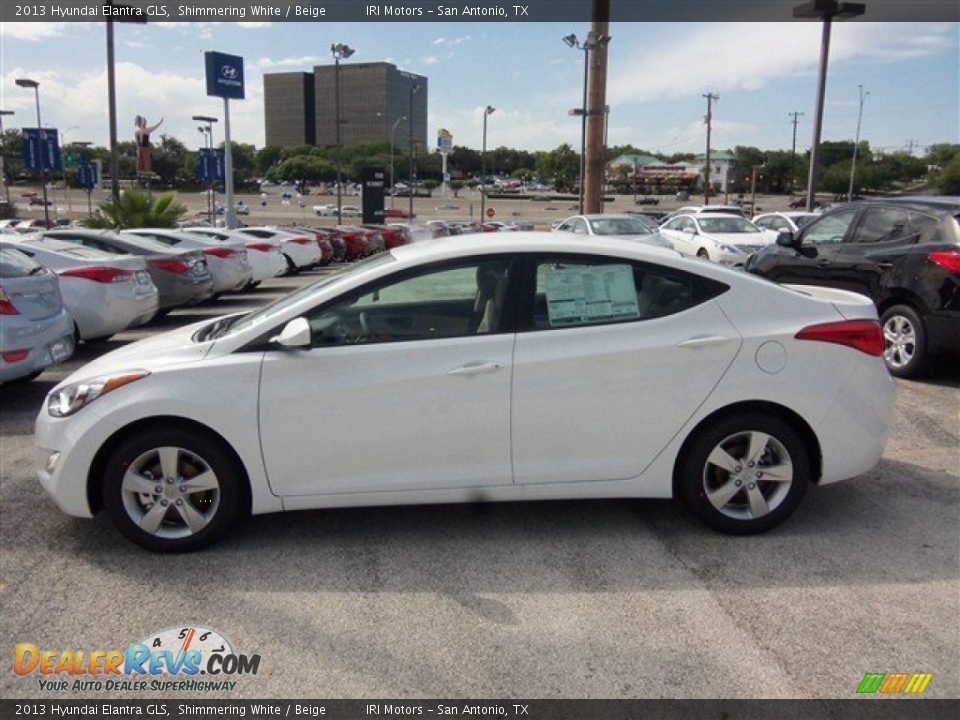 2013 Hyundai Elantra GLS Shimmering White / Beige Photo #4