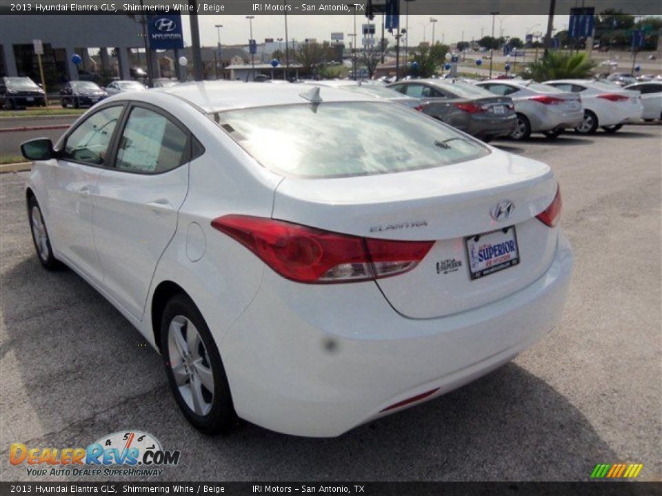 2013 Hyundai Elantra GLS Shimmering White / Beige Photo #5