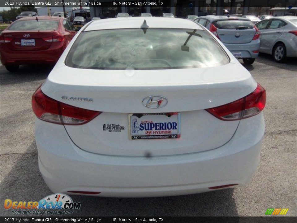 2013 Hyundai Elantra GLS Shimmering White / Beige Photo #6