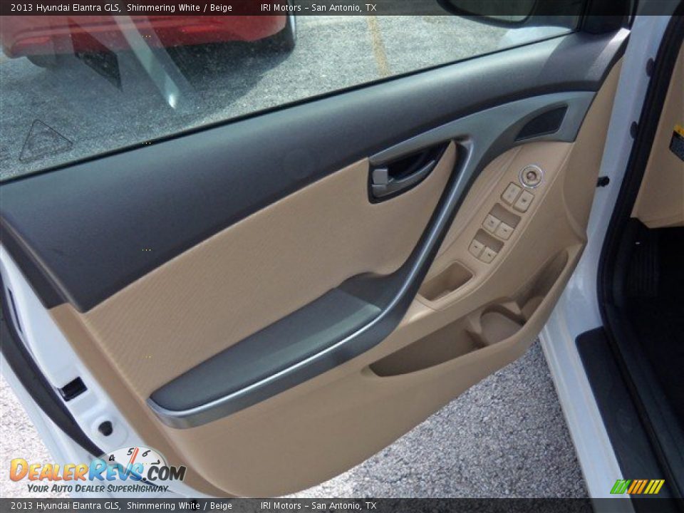 2013 Hyundai Elantra GLS Shimmering White / Beige Photo #7