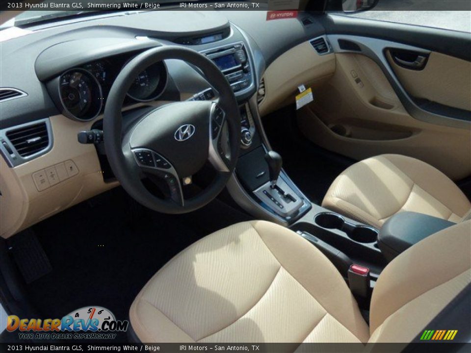 2013 Hyundai Elantra GLS Shimmering White / Beige Photo #8