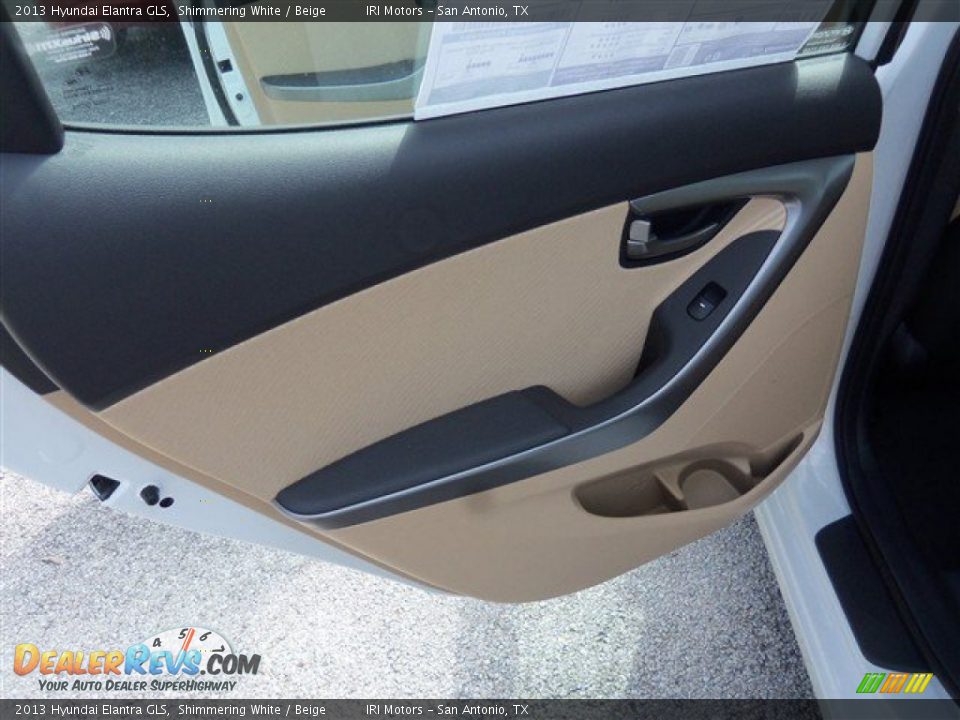 2013 Hyundai Elantra GLS Shimmering White / Beige Photo #10