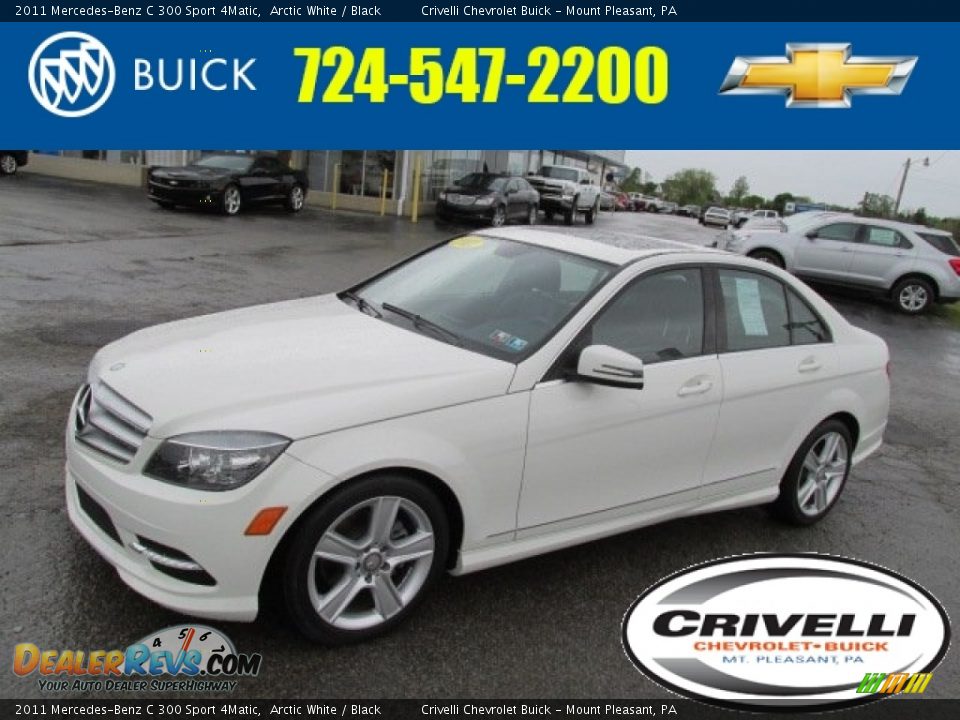 2011 Mercedes-Benz C 300 Sport 4Matic Arctic White / Black Photo #1