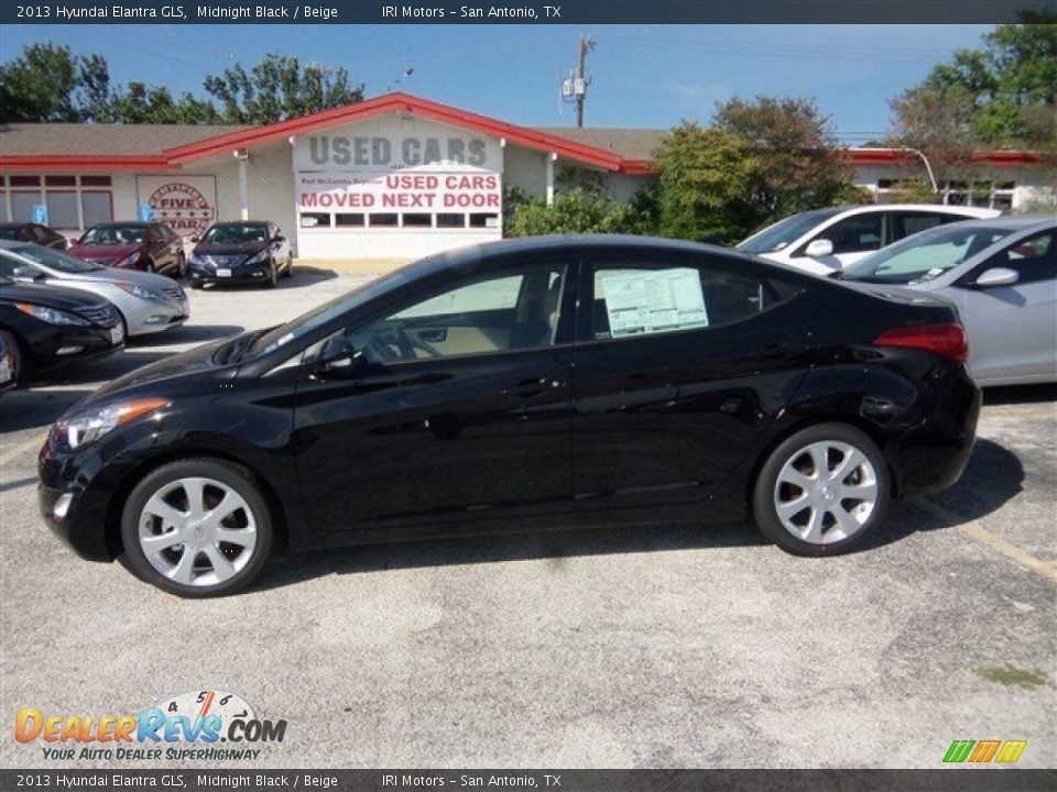 2013 Hyundai Elantra GLS Midnight Black / Beige Photo #4
