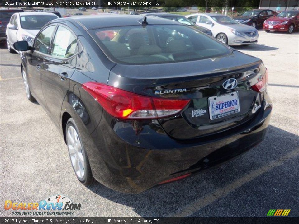 2013 Hyundai Elantra GLS Midnight Black / Beige Photo #7