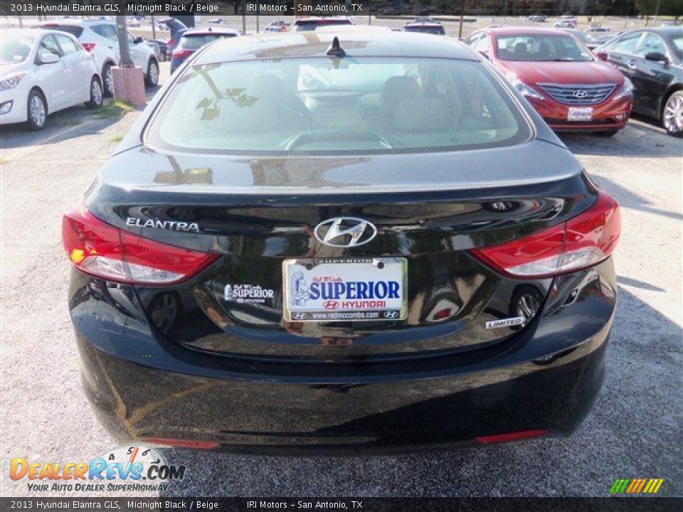 2013 Hyundai Elantra GLS Midnight Black / Beige Photo #8