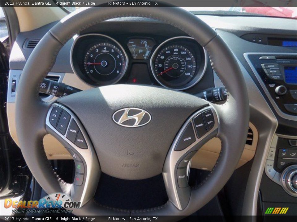 2013 Hyundai Elantra GLS Midnight Black / Beige Photo #15
