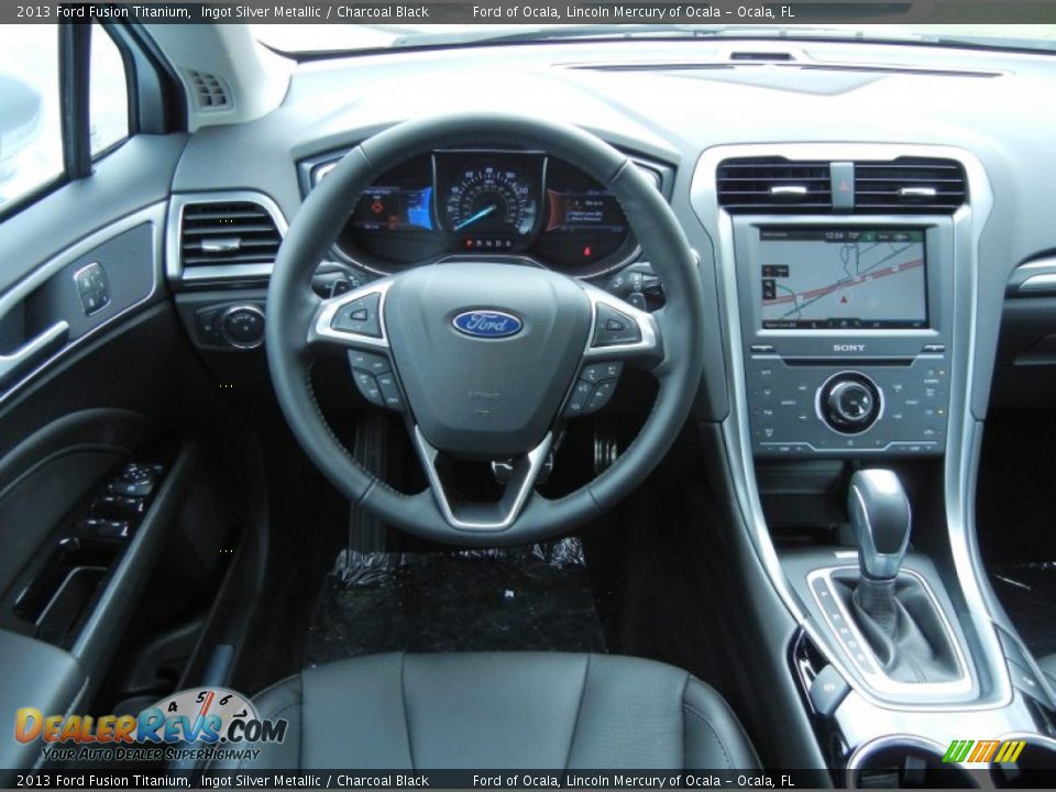 2013 Ford Fusion Titanium Ingot Silver Metallic / Charcoal Black Photo #8