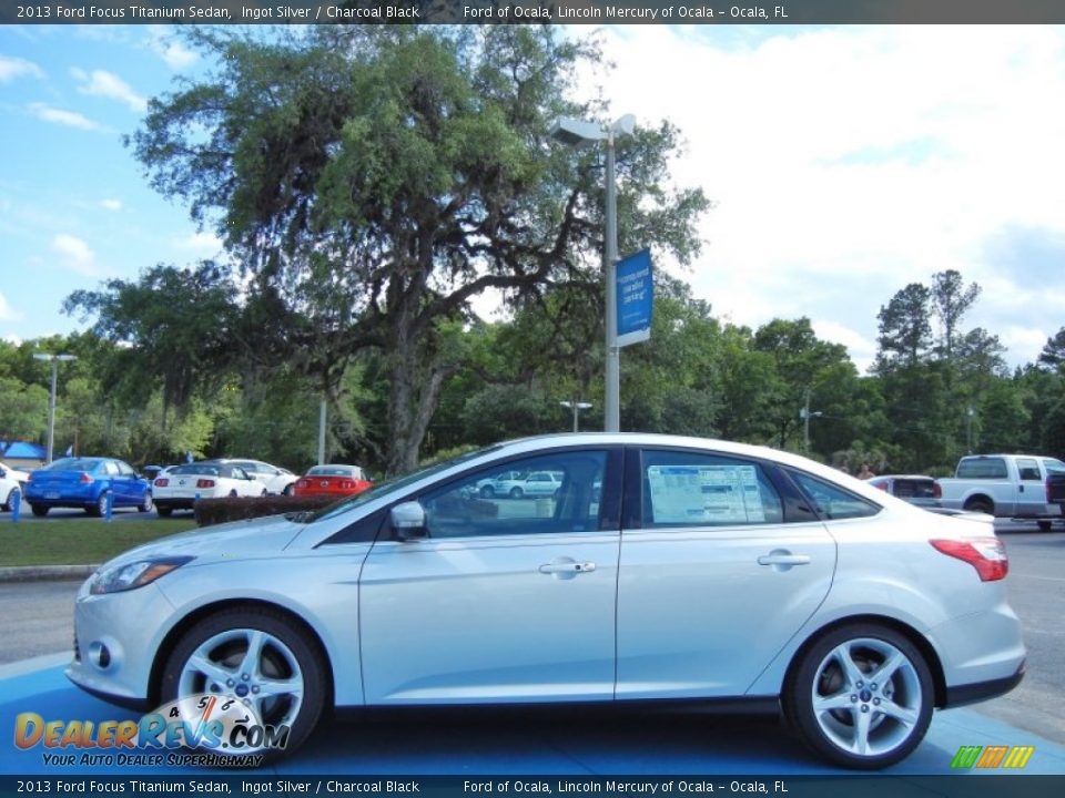 2013 Ford Focus Titanium Sedan Ingot Silver / Charcoal Black Photo #2