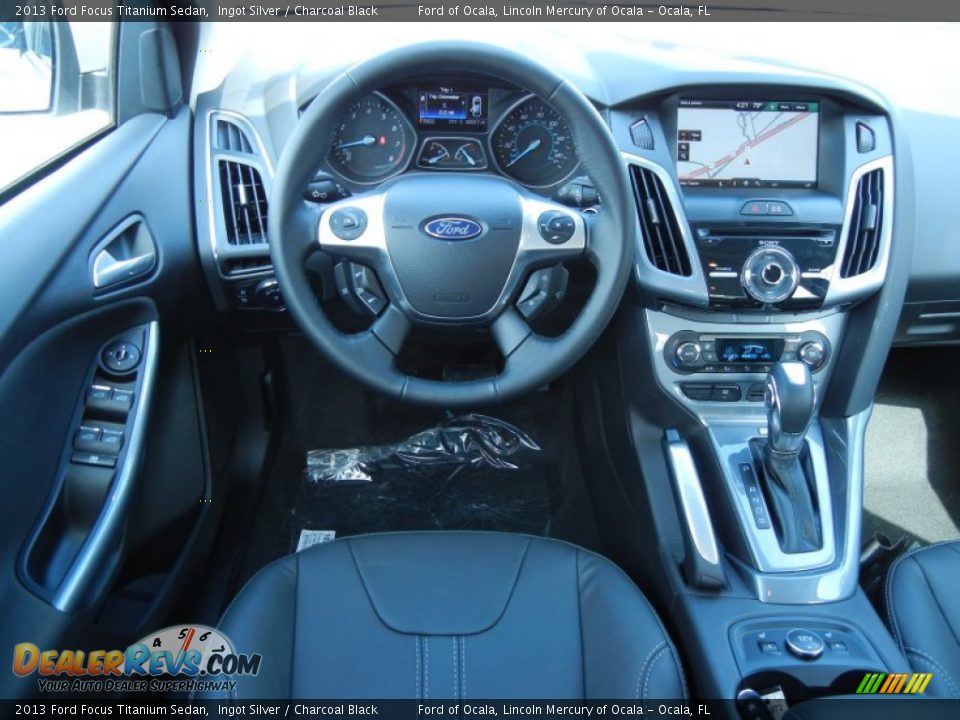 2013 Ford Focus Titanium Sedan Ingot Silver / Charcoal Black Photo #8