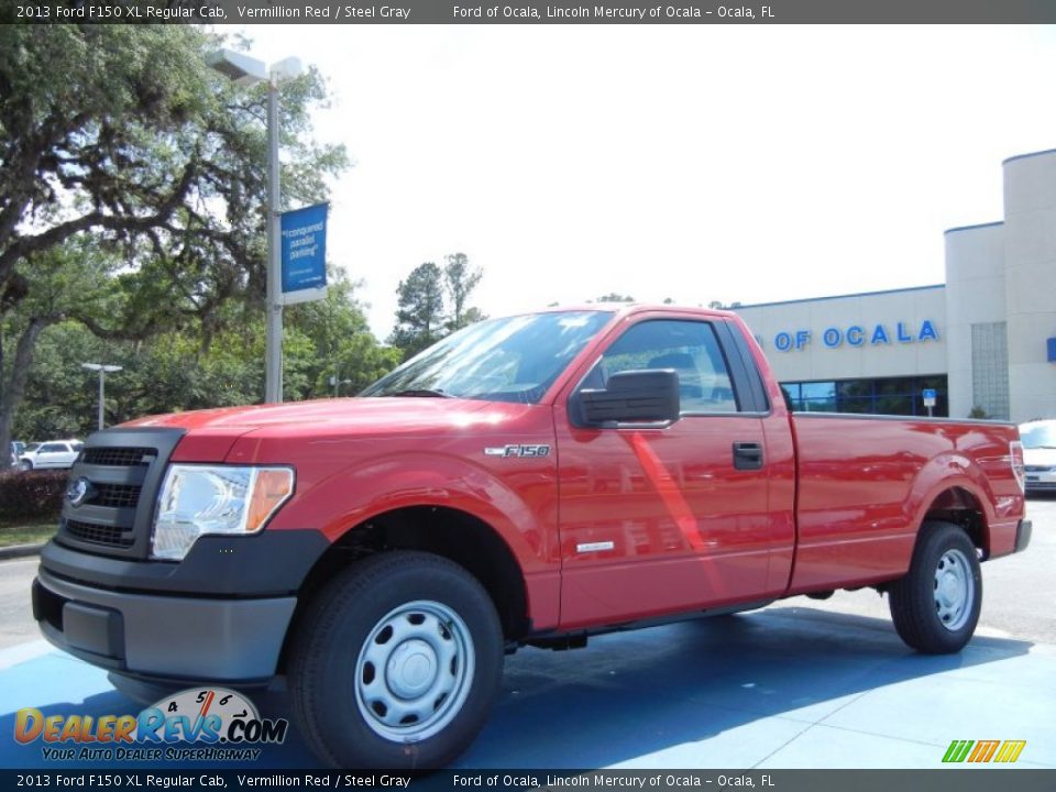 2013 Ford F150 XL Regular Cab Vermillion Red / Steel Gray Photo #1