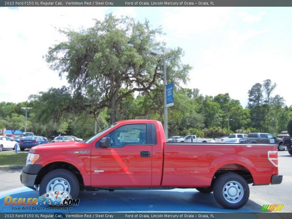 2013 Ford F150 XL Regular Cab Vermillion Red / Steel Gray Photo #2