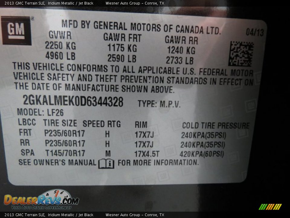 2013 GMC Terrain SLE Iridium Metallic / Jet Black Photo #6