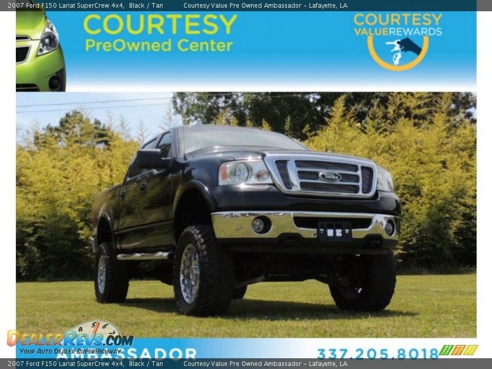 2007 Ford F150 Lariat SuperCrew 4x4 Black / Tan Photo #1
