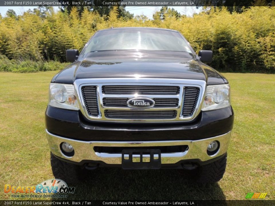 2007 Ford F150 Lariat SuperCrew 4x4 Black / Tan Photo #2