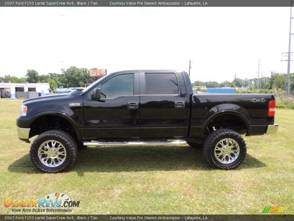 2007 Ford F150 Lariat SuperCrew 4x4 Black / Tan Photo #5