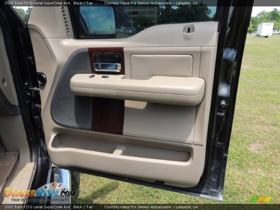 2007 Ford F150 Lariat SuperCrew 4x4 Black / Tan Photo #8