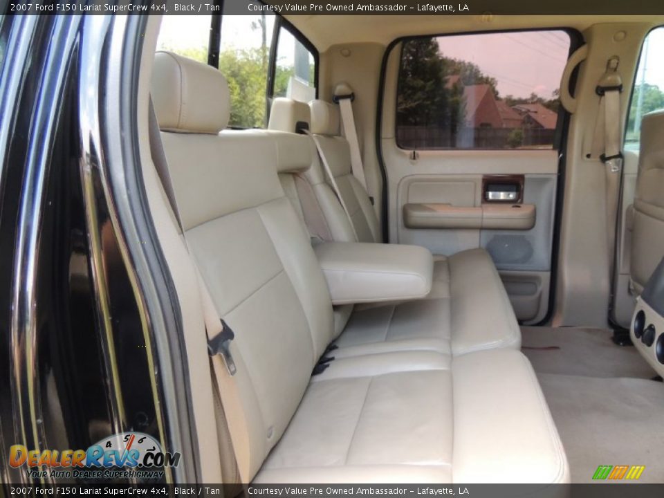 2007 Ford F150 Lariat SuperCrew 4x4 Black / Tan Photo #9