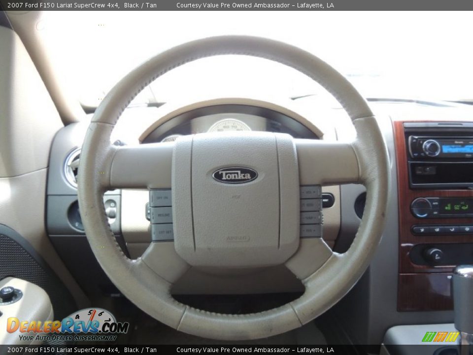 2007 Ford F150 Lariat SuperCrew 4x4 Black / Tan Photo #15