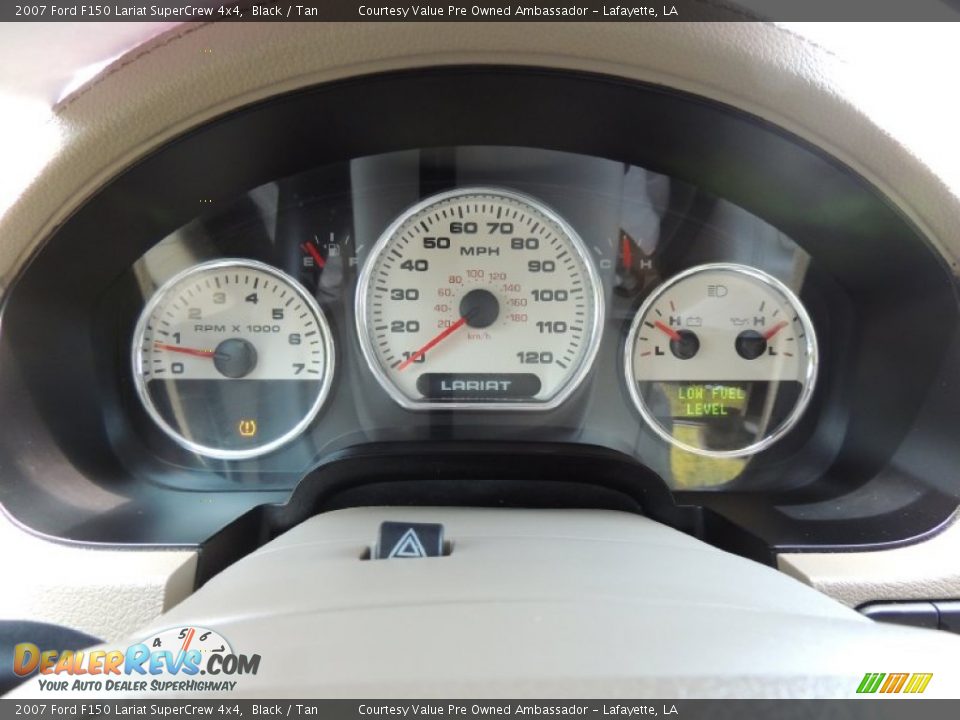 2007 Ford F150 Lariat SuperCrew 4x4 Black / Tan Photo #16