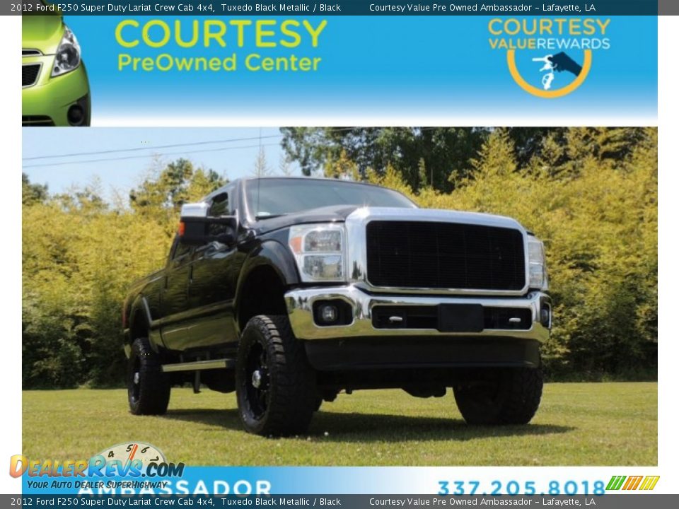 2012 Ford F250 Super Duty Lariat Crew Cab 4x4 Tuxedo Black Metallic / Black Photo #1