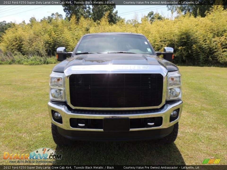 2012 Ford F250 Super Duty Lariat Crew Cab 4x4 Tuxedo Black Metallic / Black Photo #2