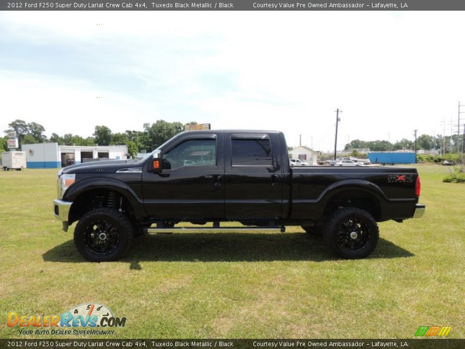 2012 Ford F250 Super Duty Lariat Crew Cab 4x4 Tuxedo Black Metallic / Black Photo #3