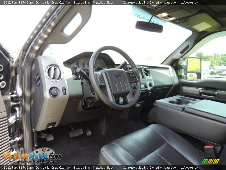 2012 Ford F250 Super Duty Lariat Crew Cab 4x4 Tuxedo Black Metallic / Black Photo #13