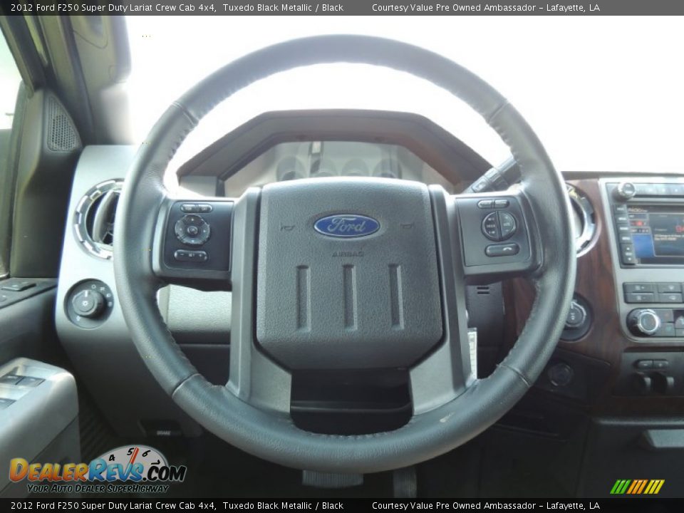 2012 Ford F250 Super Duty Lariat Crew Cab 4x4 Tuxedo Black Metallic / Black Photo #15