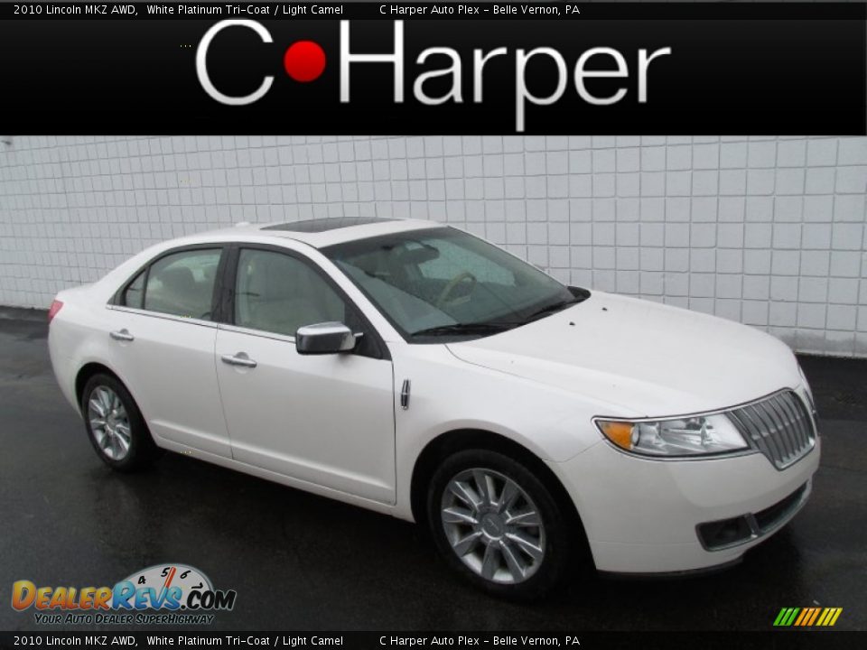 2010 Lincoln MKZ AWD White Platinum Tri-Coat / Light Camel Photo #1