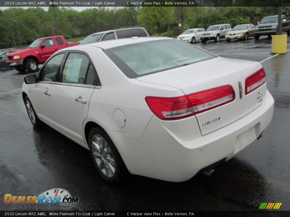 2010 Lincoln MKZ AWD White Platinum Tri-Coat / Light Camel Photo #7