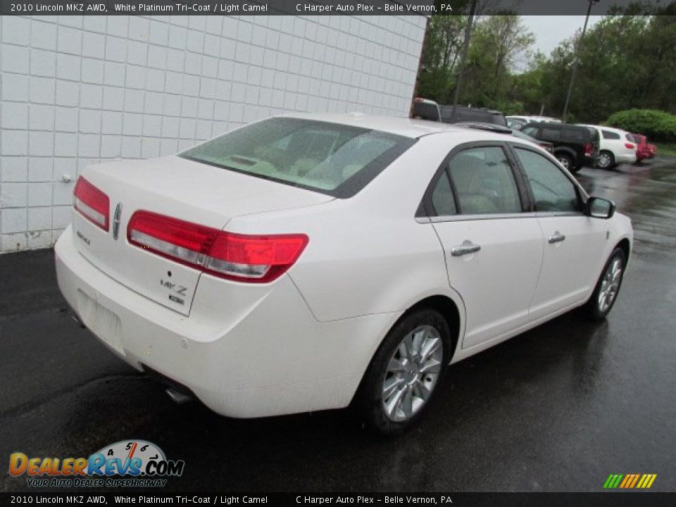 2010 Lincoln MKZ AWD White Platinum Tri-Coat / Light Camel Photo #9