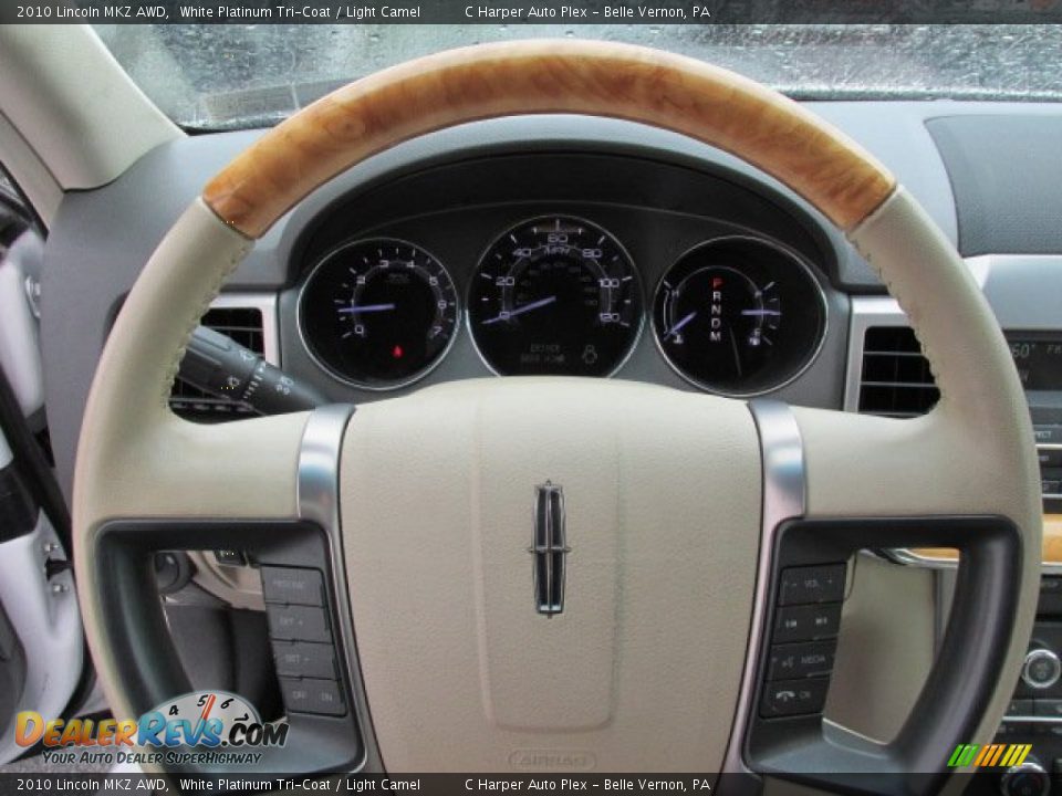 2010 Lincoln MKZ AWD White Platinum Tri-Coat / Light Camel Photo #23