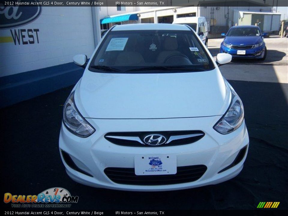 2012 Hyundai Accent GLS 4 Door Century White / Beige Photo #2