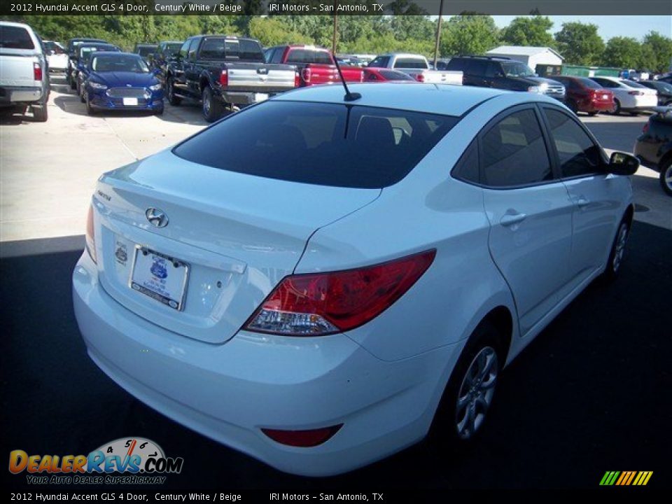 2012 Hyundai Accent GLS 4 Door Century White / Beige Photo #6