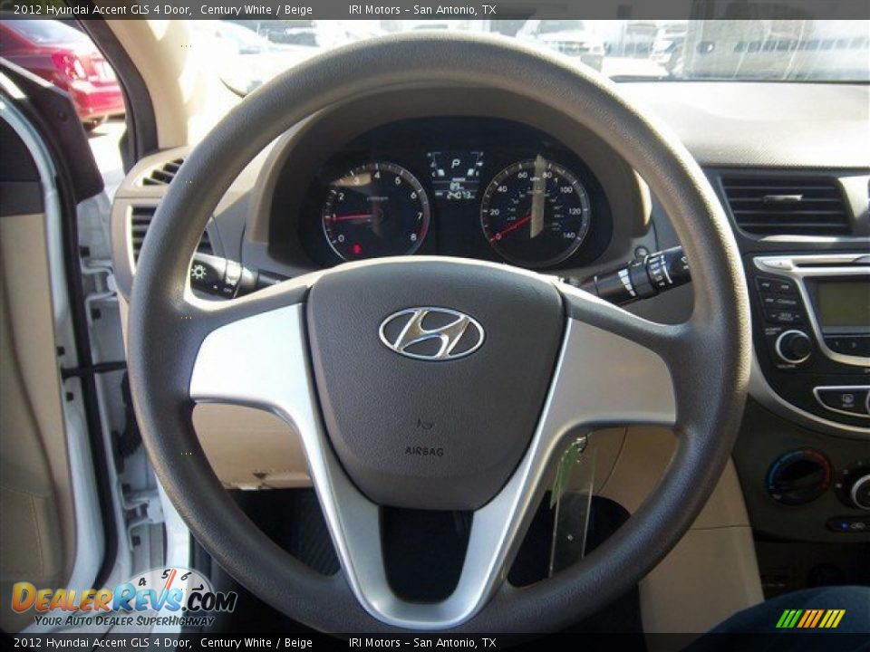 2012 Hyundai Accent GLS 4 Door Century White / Beige Photo #19