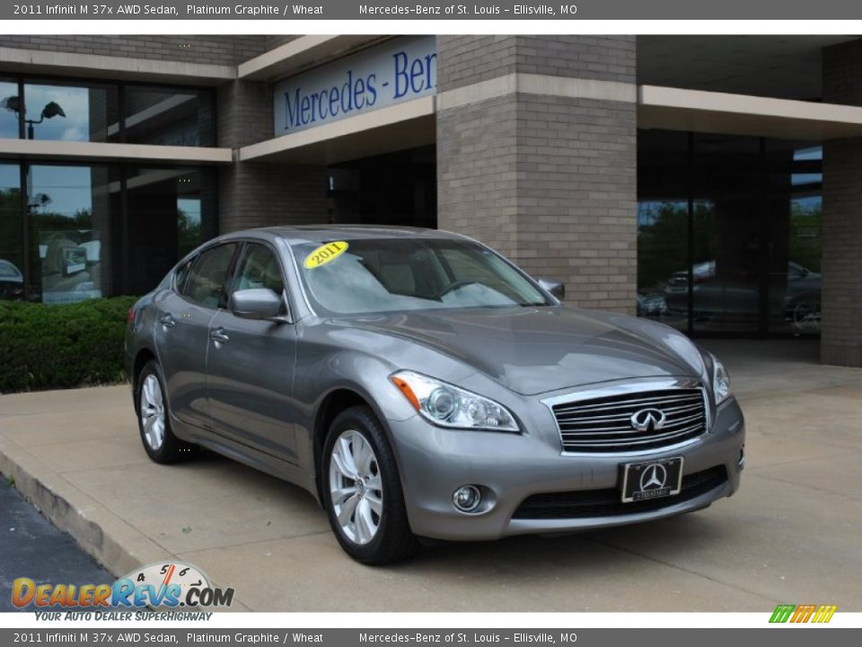 2011 Infiniti M 37x AWD Sedan Platinum Graphite / Wheat Photo #1
