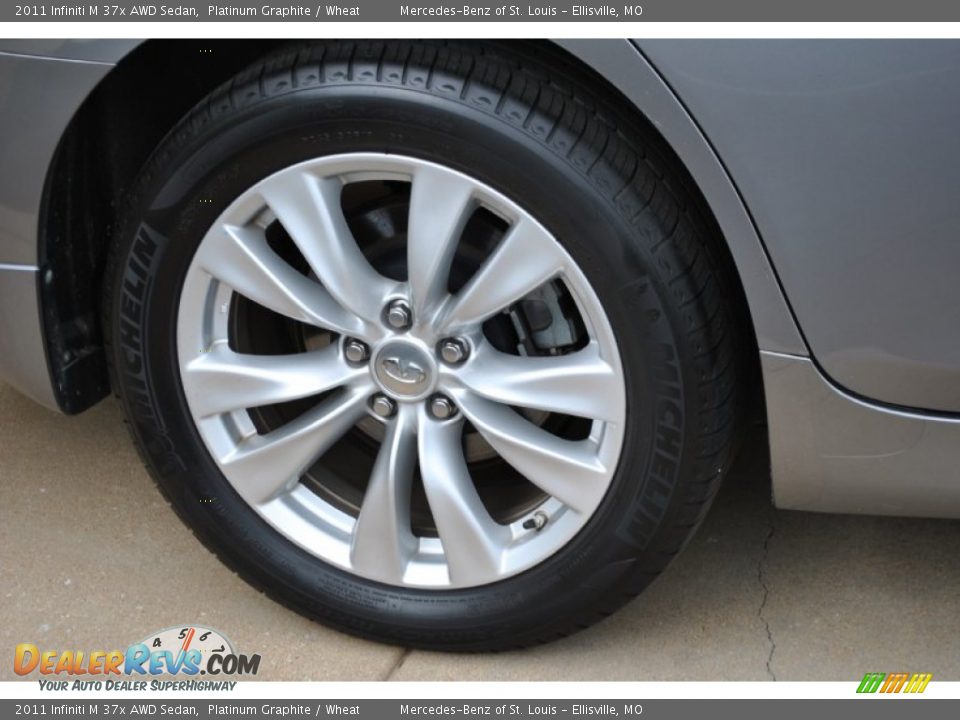 2011 Infiniti M 37x AWD Sedan Platinum Graphite / Wheat Photo #9