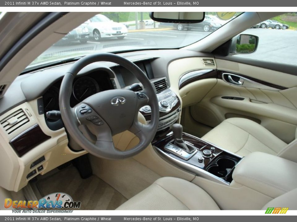 2011 Infiniti M 37x AWD Sedan Platinum Graphite / Wheat Photo #19