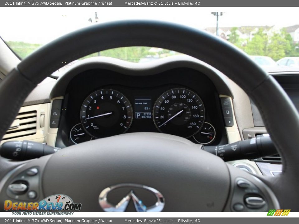 2011 Infiniti M 37x AWD Sedan Platinum Graphite / Wheat Photo #22