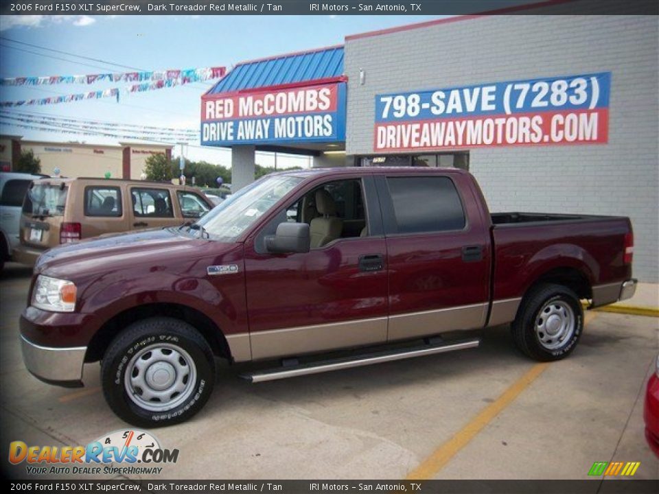 2006 Ford F150 XLT SuperCrew Dark Toreador Red Metallic / Tan Photo #10