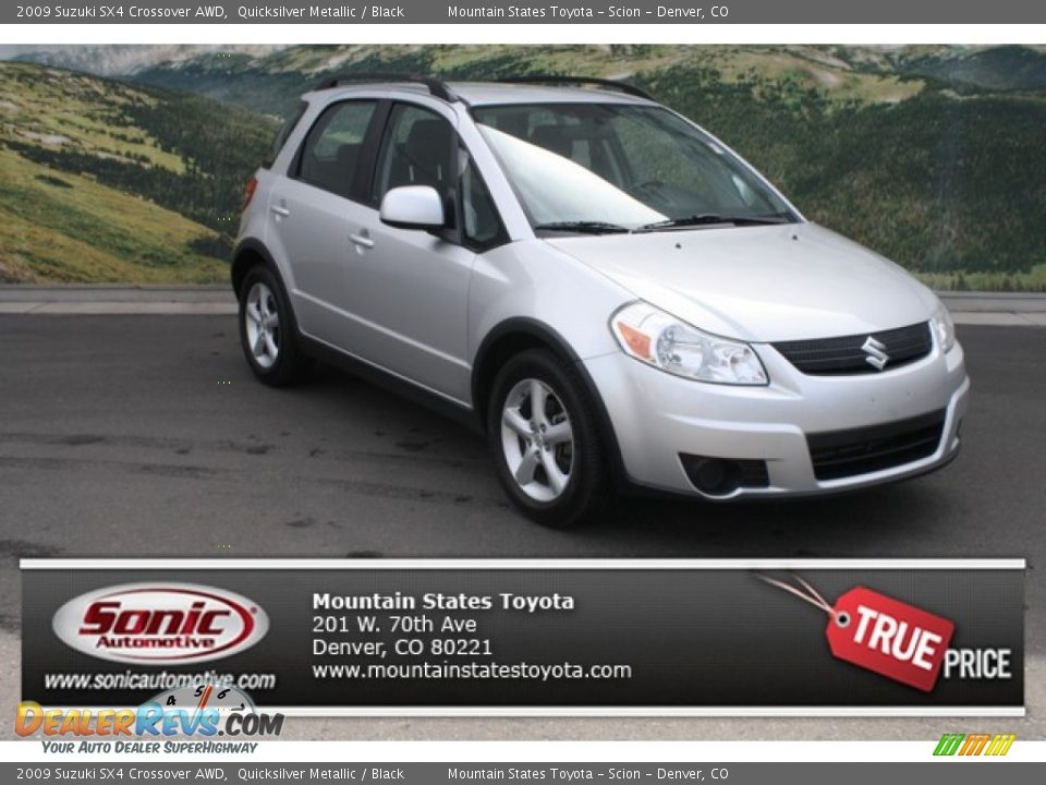 2009 Suzuki SX4 Crossover AWD Quicksilver Metallic / Black Photo #1